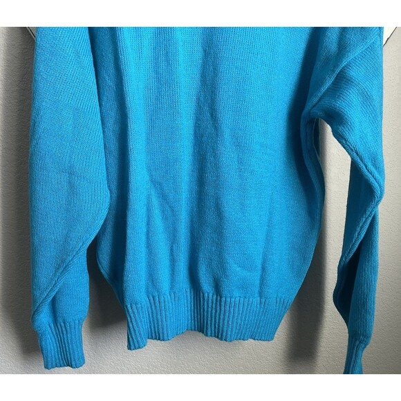 NWT! Vintage Le Tigre Men's L Pullover Sweater - Turquoise - Picture 8 of 8